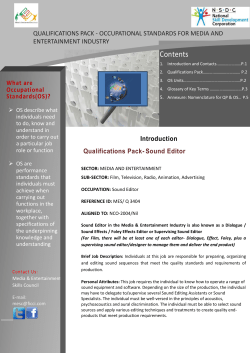 Qualifications Pack- Sound Editor