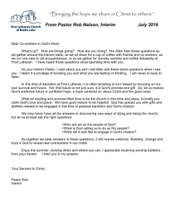 July 2016 - First Lutheran Church