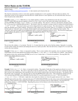 Solver Basics on the TI-85/86