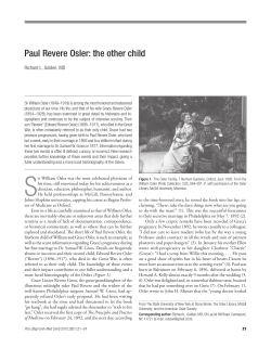 Paul Revere Osler: the other child