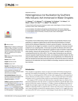 Heterogeneous Ice Nucleation by Soufriere Hills Volcanic Ash