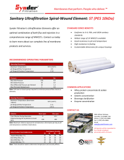 Sanitary Ultrafiltration Spiral