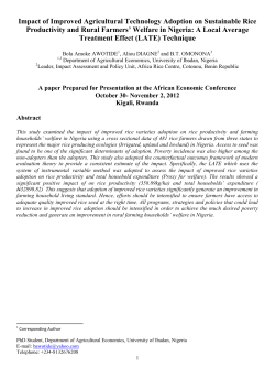 AEC 2012 - Impact of Improved Agricultural Technology Adoption on