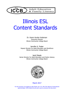 Illinois ESL Content Standards - Illinois Community College Board