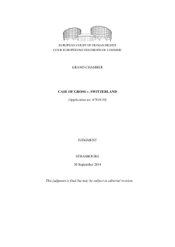 GRAND CHAMBER CASE OF GROSS v. SWITZERLAND