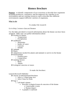 Biomes Brochure - Science