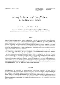 Airway Resistance and Lung Volume in the Newborn Infant