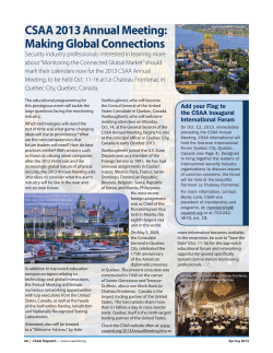 CSAA 2013 Annual Meeting: Making Global Connections