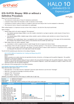 ICD-10-PCS: Biopsy