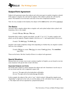Subject/Verb Agreement - The University of Texas at Dallas