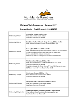 Our Midweek Summer 2017 walking programme