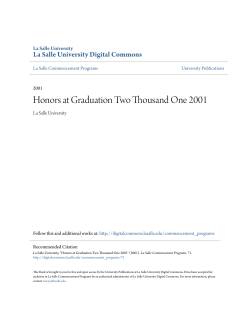 Honors at Graduation Two Thousand One 2001