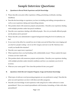 Sample Interview Questions