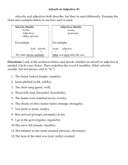 Adverb or Adjective