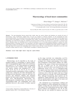 Macroecology of local insect communities