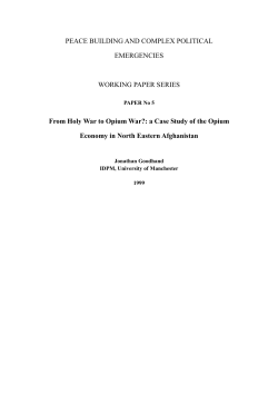 From Holy War to Opium War: A Case Study