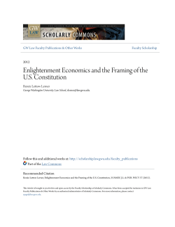 Enlightenment Economics and the Framing of the U.S. Constitution