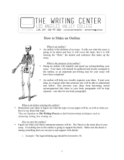 How to Make an Outline - Los Angeles Valley College