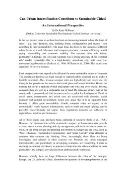 Can Urban Intensification Contribute to Sustainable Cities?