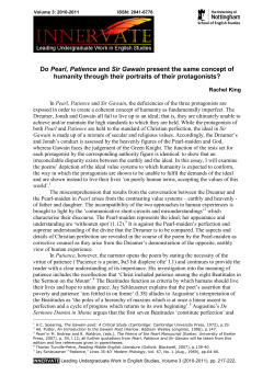 Do Pearl, Patience and Sir Gawain present the same concept of