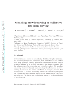 Modeling crowdsourcing as collective problem solving