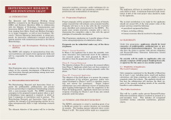 BIOTECHNOLOGY RESEARCH AND INNOVATION GRANT