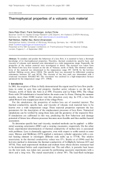Thermophysical properties of a volcanic rock material
