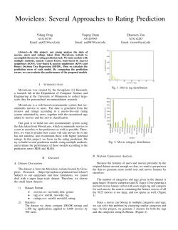 Movielens: Several Approaches to Rating Prediction