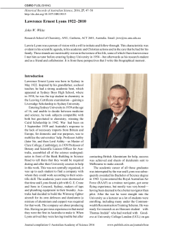 memoir  - Australian Academy of Science