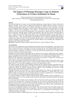 The Impact of Whatsapp Messenger Usage on