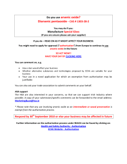 Do you use arsenic oxide? Diarsenic pentaoxide - CAS