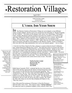 L`chol Ish Yesh Shem - Restoration Village
