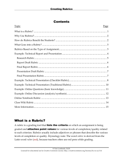 Creating Rubrics - Rock Valley College