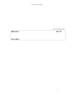 BIOLOGY SEC 04 SYLLABUS