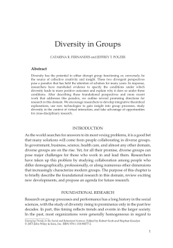 "Diversity in Groups" in: Emerging Trends in the Social