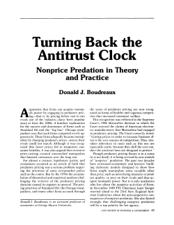 Turning Back the Antitrust Clock: Nonprice Predation in Theory and