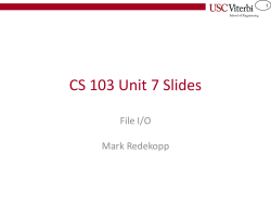 CS 103 Unit 7 Slides