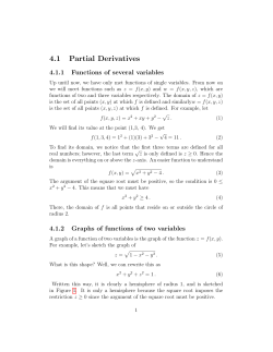 4.1 Partial Derivatives