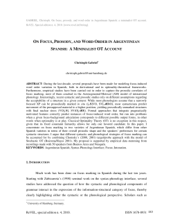 on focus, prosody, and word order in argentinean spanish