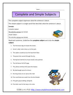 Find the Complete Subject