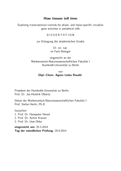 How tissues tell time - EDOC HU - Humboldt