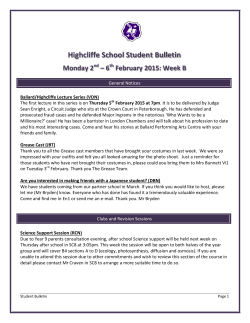 Student Bulletin 2nd February