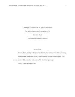 Running head: THE NATIONAL MINIMUM DRINKING AGE OF 21 1