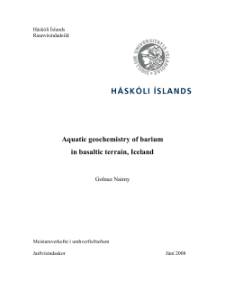 Aquatic geochemistry of barium in basaltic terrain, Iceland
