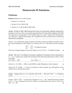 Homework #5 Solutions
