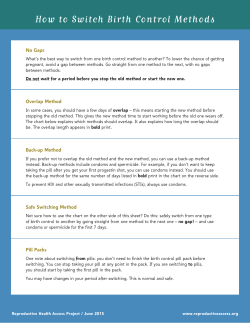 How to Switch Birth Control Methods