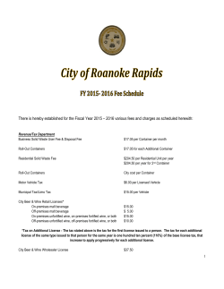 There is hereby established for the Fiscal Year 2015 &ndash; 2016 various