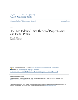 The Two Indexical Uses Theory of Proper Names and Frege`s Puzzle