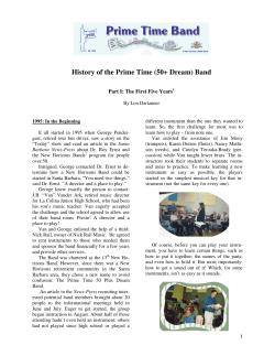 History - Prime Time Band, Santa Barbara CA