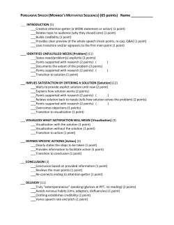 PERSUASIVE SPEECH (MONROE`S MOTIVATED SEQUENCE)(65